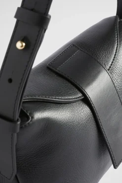 Seed Heritage Shoulder Bags-Leather Shoulder Bag Black