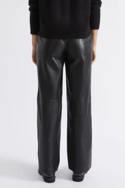 Seed Heritage Pants-Leather Tailored Pant Black