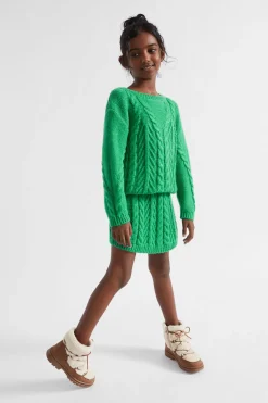 Seed Heritage Knitwear & Sweaters-Linear Cable Knit Pea Green