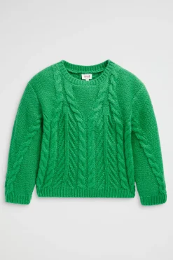 Seed Heritage Knitwear & Sweaters-Linear Cable Knit Pea Green