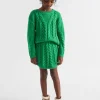 Seed Heritage Skirts-Linear Knit Cable Skirt Pea Green