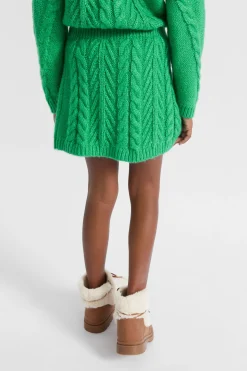 Seed Heritage Skirts-Linear Knit Cable Skirt Pea Green