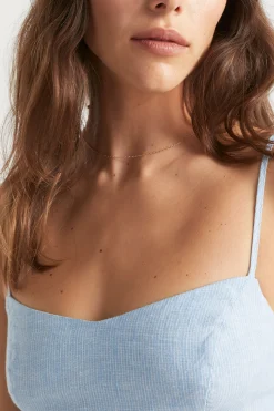 Seed Heritage T-Shirts & Tops-Linen Bralette Bluebell Stripe