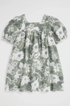 Seed Heritage Dresses-Linen Dress Eucalyptus
