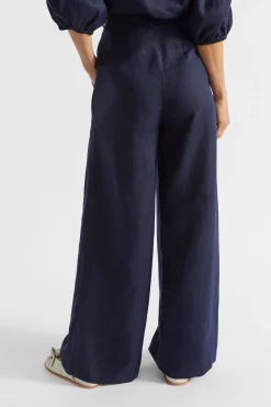 Seed Heritage Pants-Linen Palazzo Pant Midnight Sky