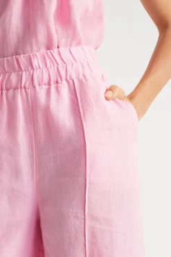 Seed Heritage Pants-Linen Pintuck Culotte Soft Orchid