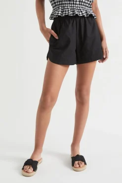 Seed Heritage Shorts-Linen Short Black