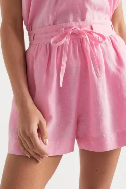 Seed Heritage Shorts-Linen Short Soft Orchid