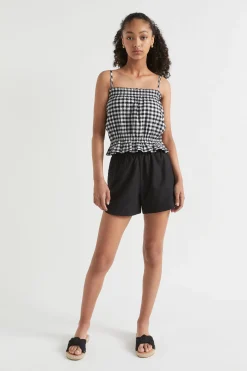 Seed Heritage Shorts-Linen Short Black