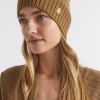 Seed Heritage Hats & Gloves-Logo Detail Wool Beanie Deep Brass