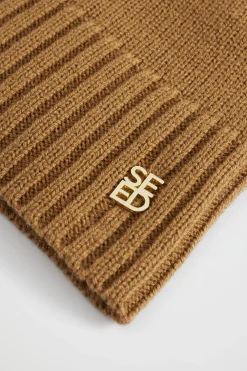 Seed Heritage Hats & Gloves-Logo Detail Wool Beanie Deep Brass