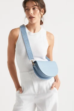 Seed Heritage Cross Body-Logo Saddle Bag Bluebell