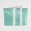 Seed Heritage Clutches & Pouches-Logo Stripe Pouch Deep Teal Stripe