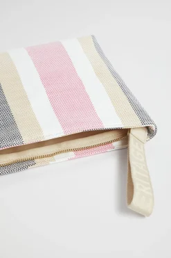 Seed Heritage Clutches & Pouches-Logo Stripe Pouch Soft Orchid Multi