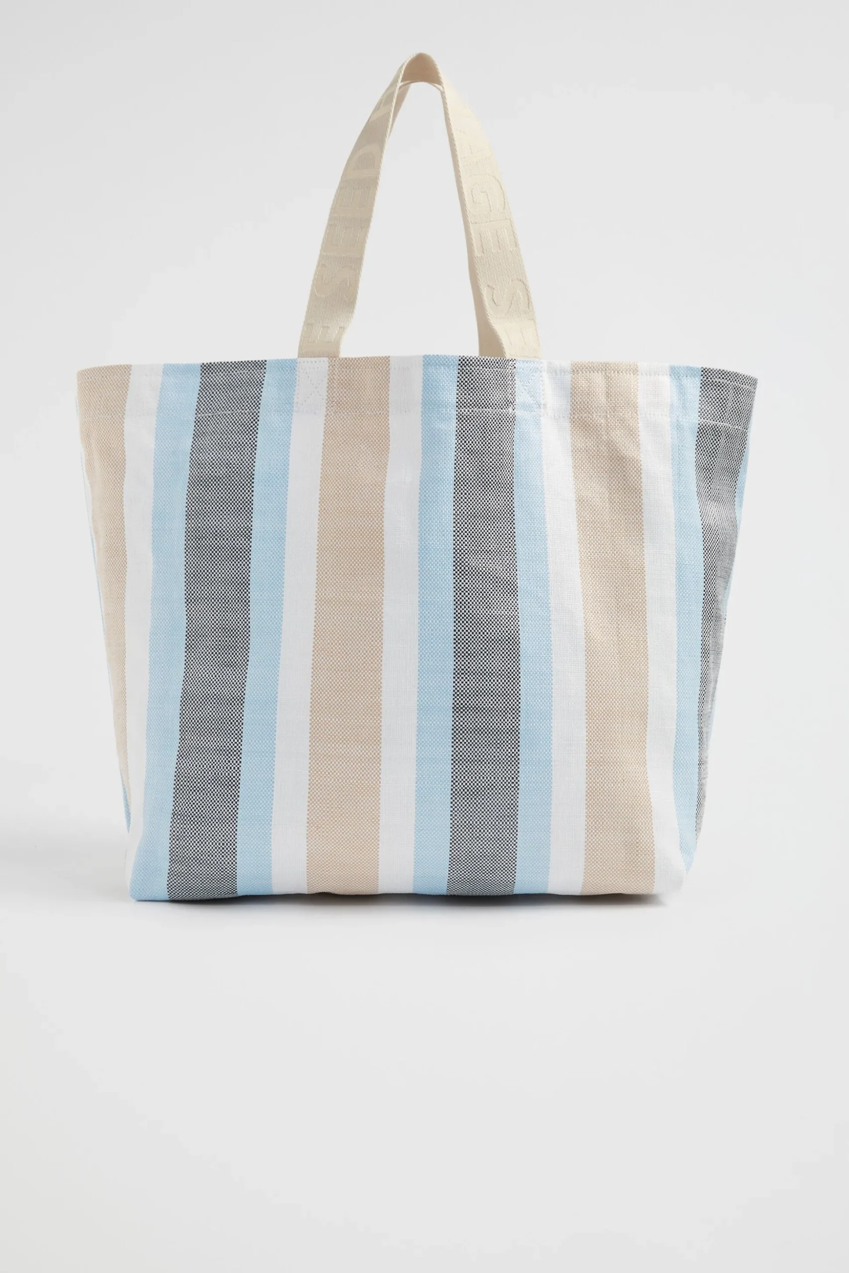 Seed Heritage Beach Bags-Logo Stripe Tote Bluebell Multi