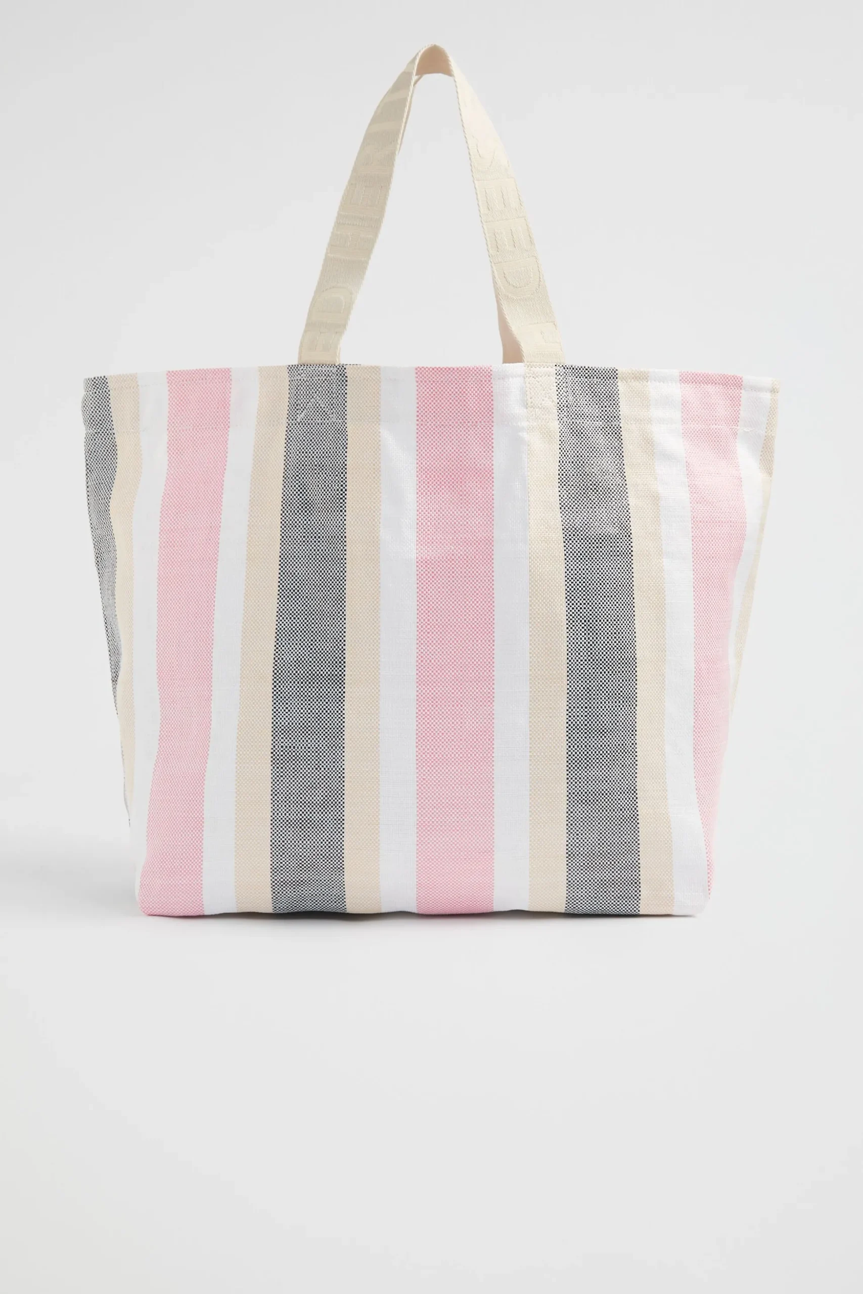 Seed Heritage Beach Bags-Logo Stripe Tote Soft Orchid Multi