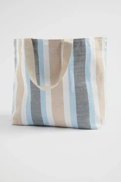 Seed Heritage Beach Bags-Logo Stripe Tote Bluebell Multi