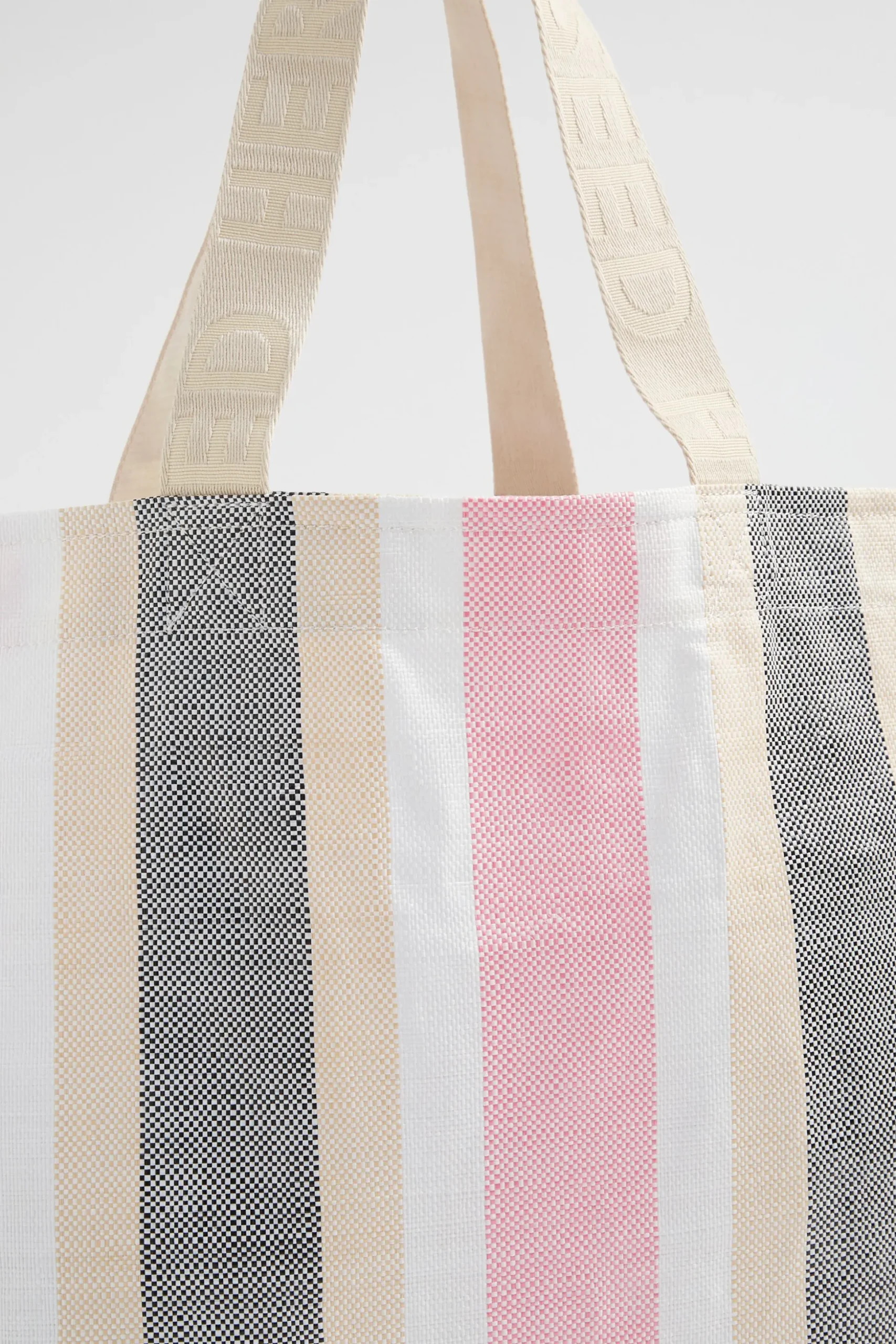 Seed Heritage Beach Bags-Logo Stripe Tote Soft Orchid Multi