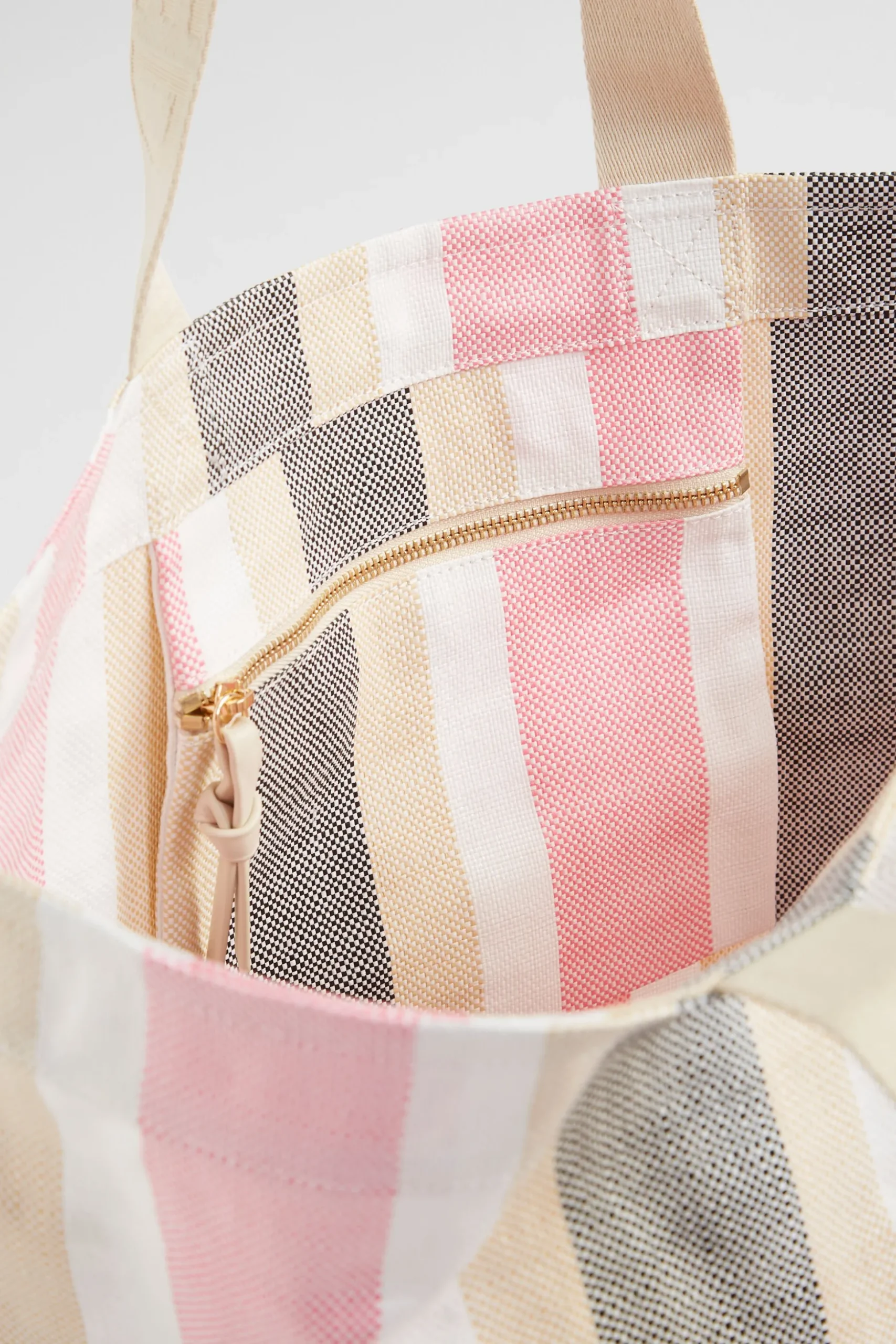 Seed Heritage Beach Bags-Logo Stripe Tote Soft Orchid Multi