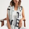 Seed Heritage Scarves & Kaftans-Logo Summer Scarf Navy Logo