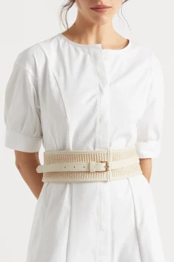 Seed Heritage Belts-Lonni Wide Waist Belt Stone