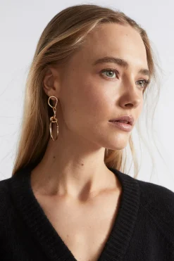 Seed Heritage Jewellery-Loop Knot Earring Gold