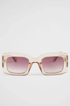 Seed Heritage Sunglasses & Glasses-Lou Rectangle Sunglasses Sheer Beige