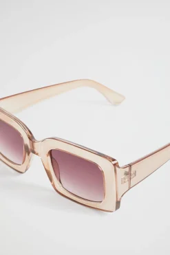 Seed Heritage Sunglasses & Glasses-Lou Rectangle Sunglasses Sheer Beige