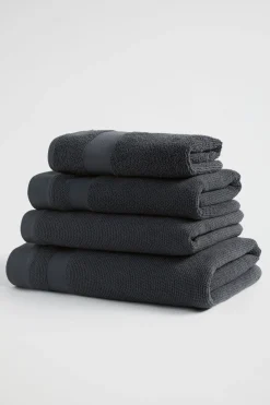 Seed Heritage Bathroom-Luca Cotton Towel Graphite