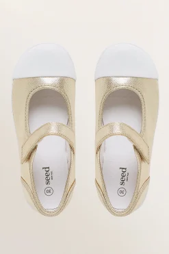 Seed Heritage Mary Janes-Mary Jane Canvas Shoes Gold