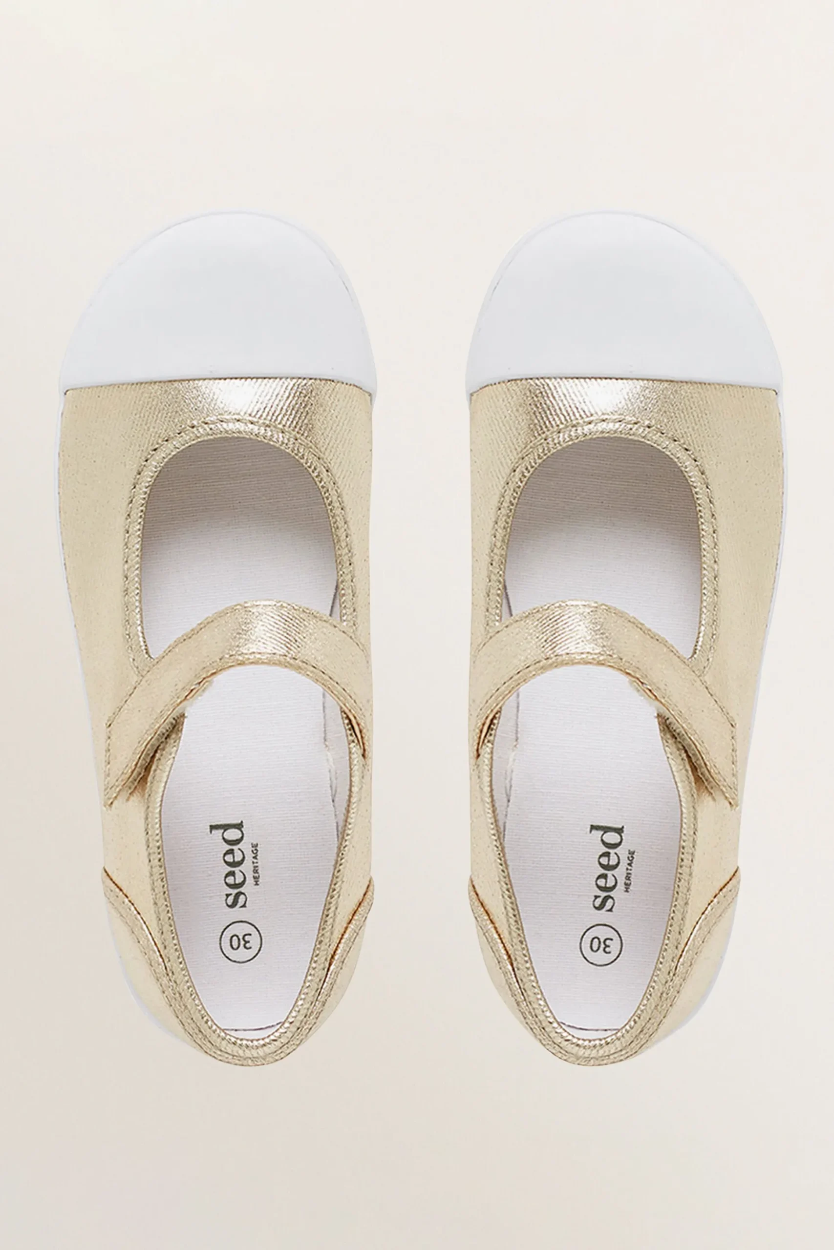 Seed Heritage Mary Janes-Mary Jane Canvas Shoes Gold