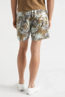 Seed Heritage Shorts-Mens Floral Beach Short Tobacco