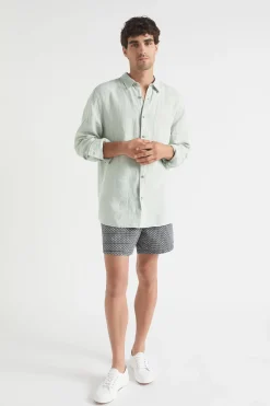Seed Heritage Shorts-Mens Geo Beach Short Midnight Blue