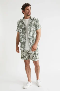 Seed Heritage Shirts-Mens Linen Shirt Eucalyptus