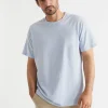 Seed Heritage T-Shirts & Sweaters-Mens Linen Tee Powder Blue