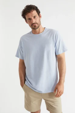 Seed Heritage T-Shirts & Sweaters-Mens Linen Tee Powder Blue