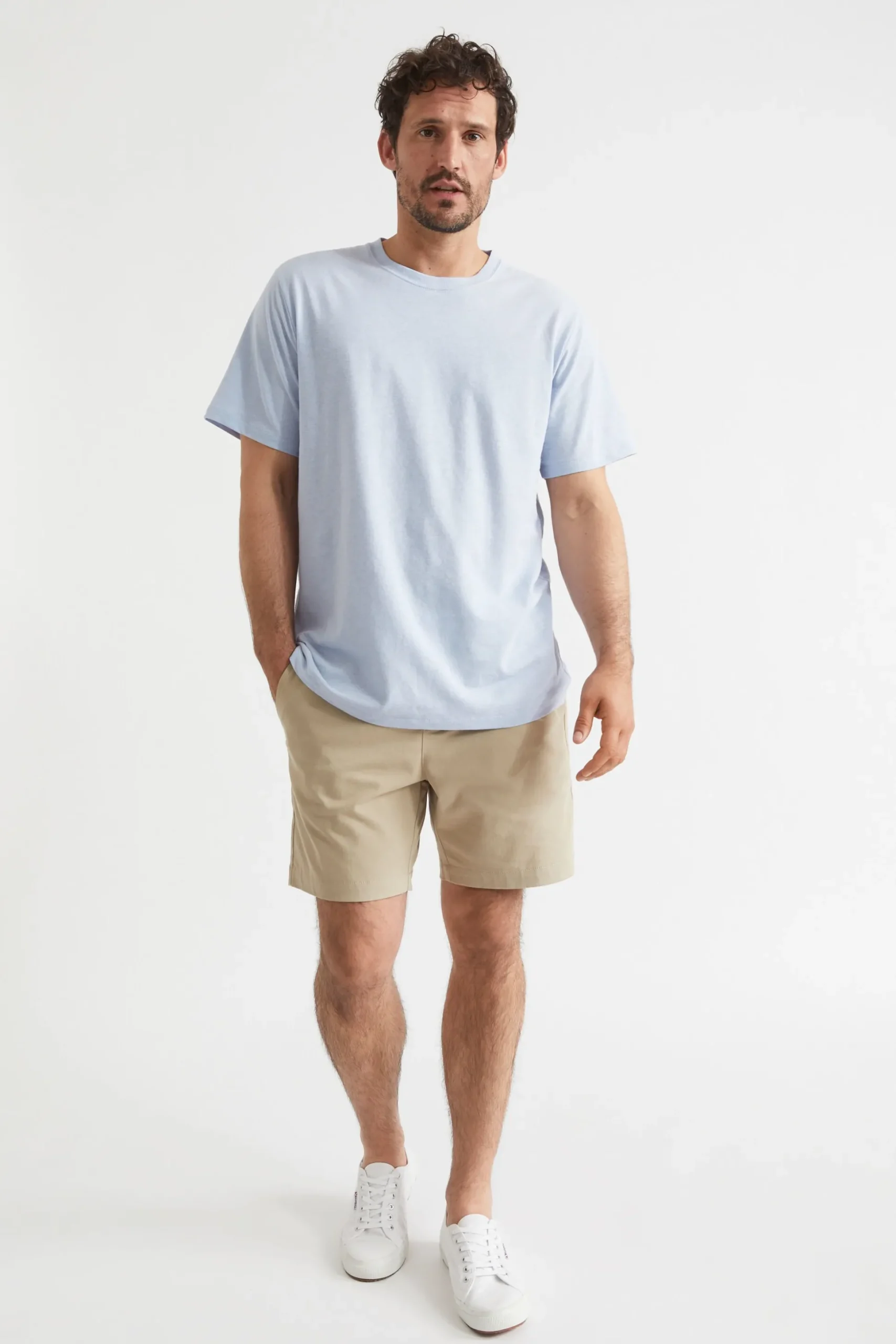 Seed Heritage T-Shirts & Sweaters-Mens Linen Tee Powder Blue