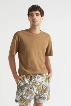 Seed Heritage T-Shirts & Sweaters-Mens Linen Tee Tobacco