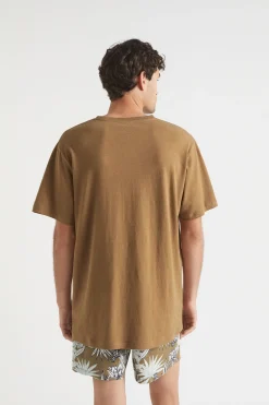 Seed Heritage T-Shirts & Sweaters-Mens Linen Tee Tobacco