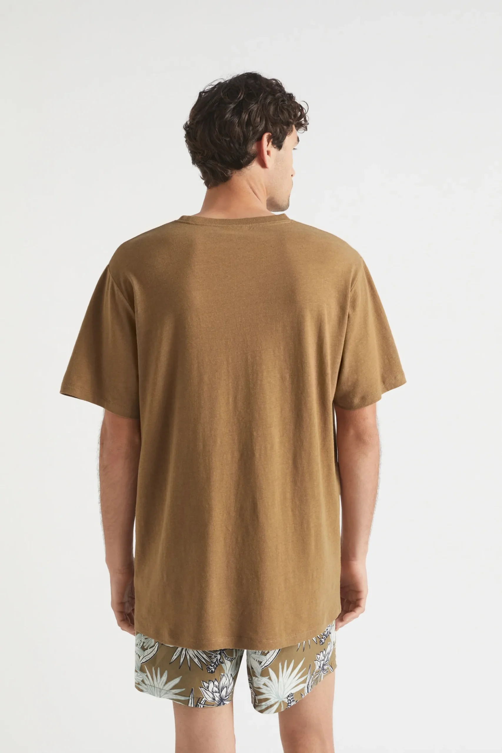 Seed Heritage T-Shirts & Sweaters-Mens Linen Tee Tobacco