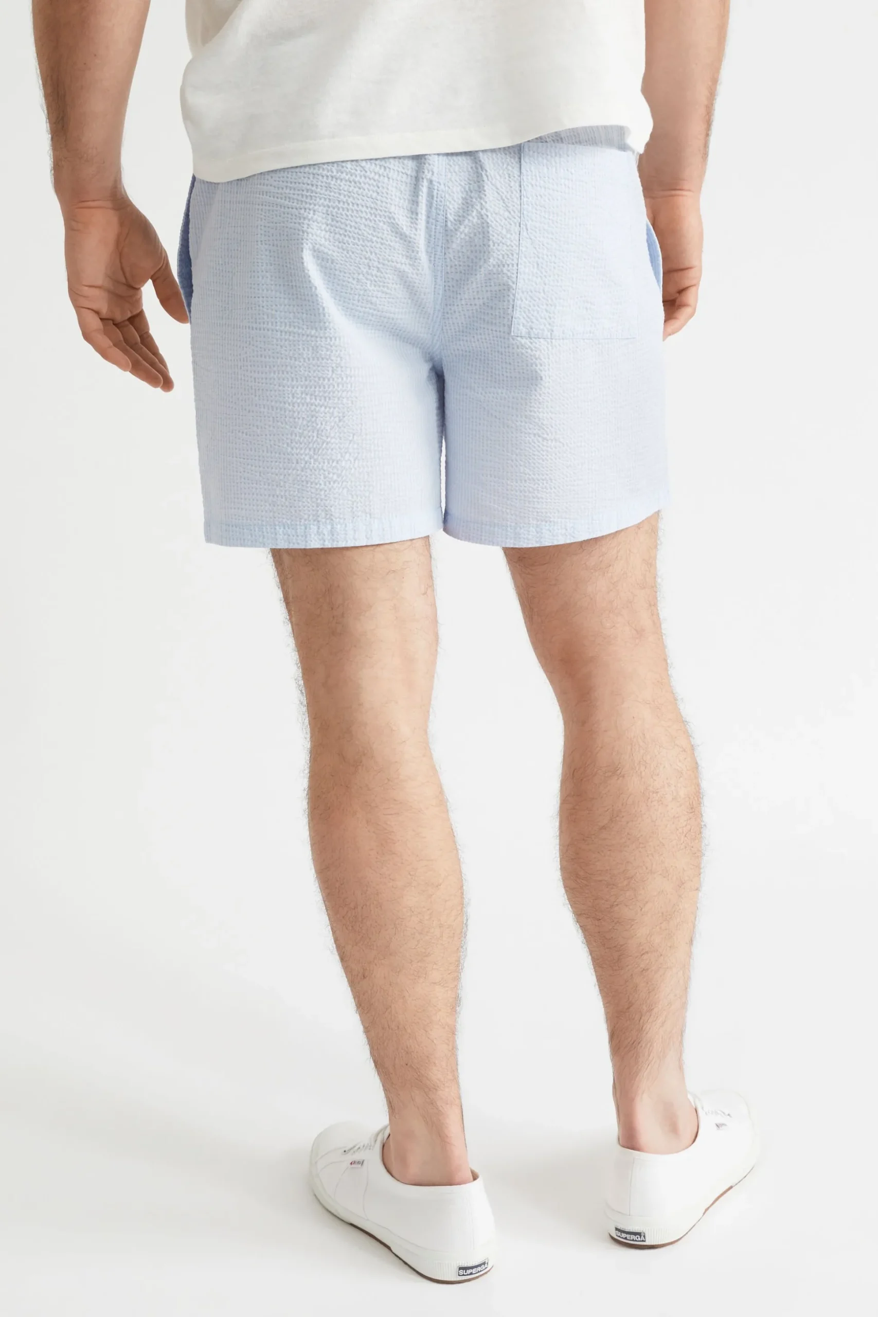 Seed Heritage Shorts-Mens Stripe Short Powder Blue