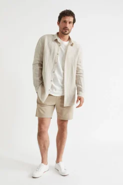 Seed Heritage Shorts-Mens Twill Short Sand Dune