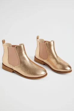 Seed Heritage Boots-Metallic Gusset Boot Rose Gold