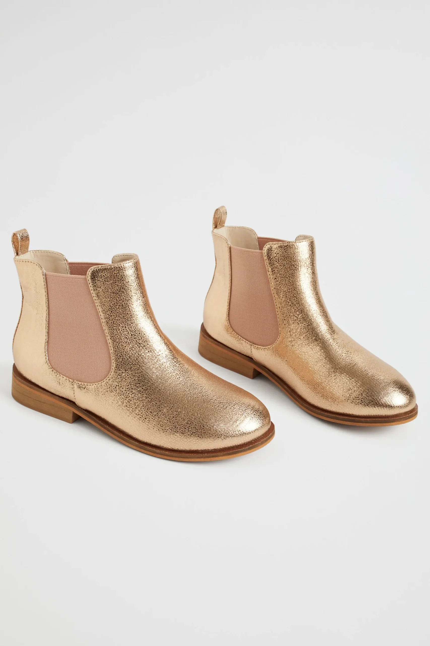 Seed Heritage Boots-Metallic Gusset Boot Rose Gold