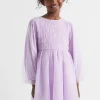 Seed Heritage Dresses-Metallic Pinspot Dress Orchid