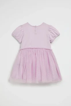 Seed Heritage Dresses-Metallic Pinspot Splice Dress Orchid