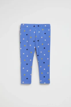 Seed Heritage Pants-Mini Floral Legging Soft Cobalt