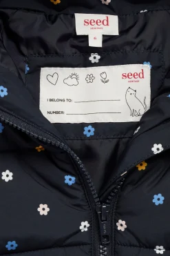 Seed Heritage Jackets & Vests-Mini Floral Puffer Jacket Midnight Blue