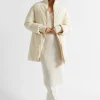 Seed Heritage Jackets & Vests-Minimalist Mid Length Puffer Jacket Vanilla Cream