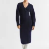 Seed Heritage Knitwear & Sweaters-Mohair Cross Front Knit Midi Dress Midnight Sky